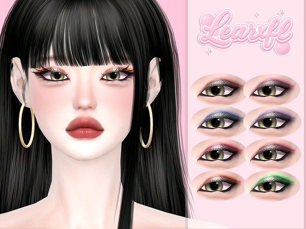 Sims 4 — [Learxfl] Gladys Eyeshadows by Learxfl — Eyeshadows, 10 swatches , HQ and BGC . Standalone item with thumbnail.