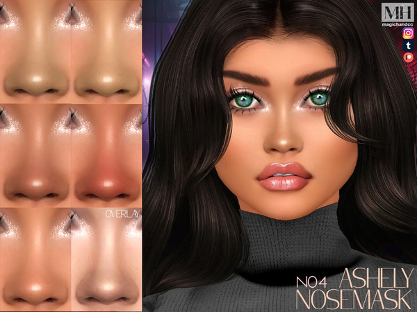 Sims 4 — Ashely Nosemask N04 by MagicHand — Classy nose mask for females and males in 15 swatches - HQ Compatible. (2
