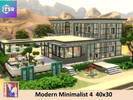 Sims 4 — ws Modern Minimalist4 NoCC by watersim44 — ws Modern Minimalist4 House, Living, Dining, Kitchen, Office, 2Bed -