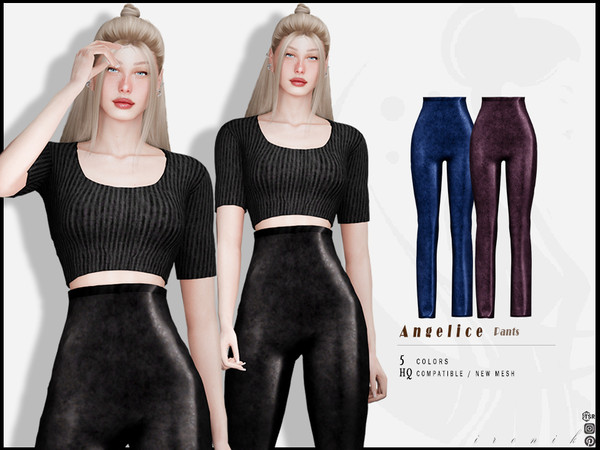 Sims 4 — Angelice SET - Pants by _ironik_ — -5 Colors