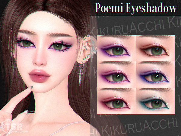 Sims 4 — Poemi Eyeshadow by Kikuruacchi — - It is suitable for Female and Male. ( Teen to Elder ) - 6 swatches - HQ