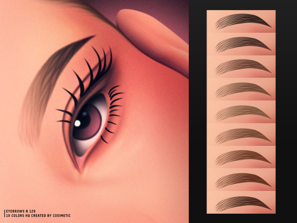Sims 4 — Eyebrows N129 by cosimetic — - Female