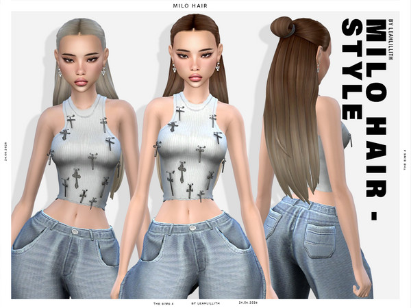 Sims 4 — Milo Hairstyle by Leah_Lillith — There is an optional recolor (color wheel) which can be found in the FACE PAINT