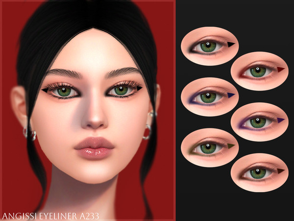 Sims 4 — Eyeliner A233 by ANGISSI — PREVIEWS MADE USING HQ MODE Makeup category