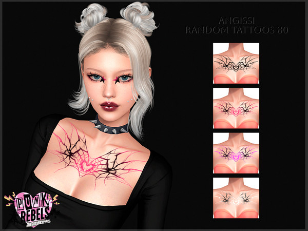 Sims 4 — Random tattoos 80 by ANGISSI — PREVIEWS MADE USING HQ MOD HQ compatible