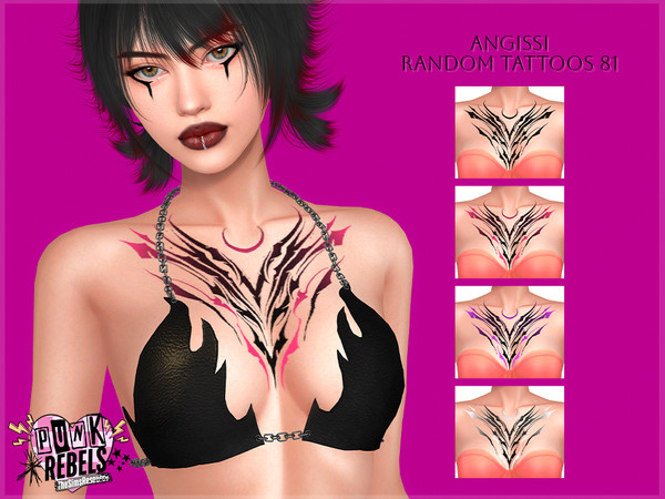 Sims 4 — Random tattoos 81 by ANGISSI — PREVIEWS MADE USING HQ MOD HQ compatible