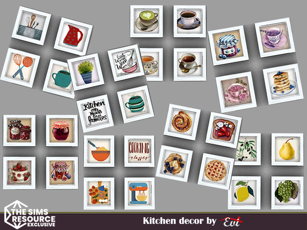 Sims 4 — kitchen decor by evi — Wall decor fo kitchens and more