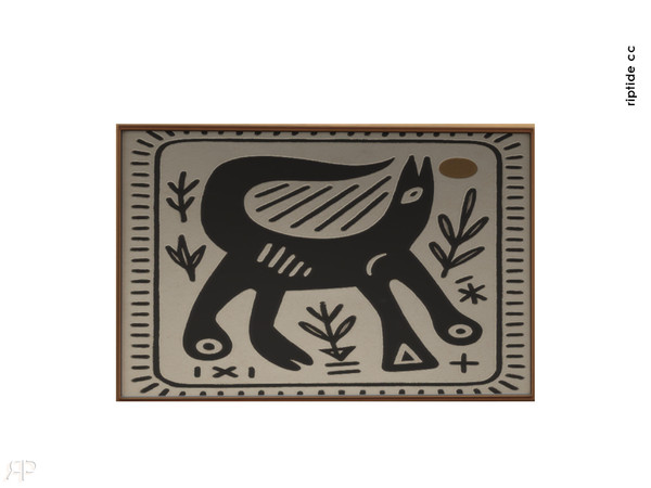 Sims 4 — Riptide CC Desert Clay Living Primitive Sun Wall Art by Riptidecc — A warm and grounded furniture collection