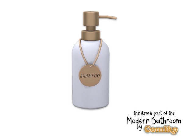 Sims 4 — Comiko Modern Bathroom Bottle Shampoo by Comiko — Part 4 - Modern Bathroom Set is base game compatible and
