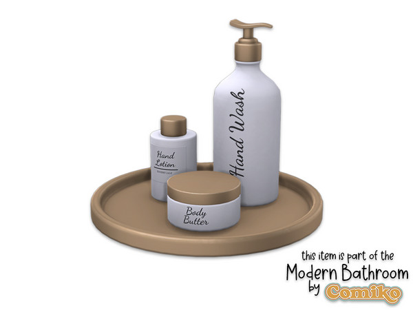 Sims 4 — Comiko Modern Bathroom Round Tray by Comiko — Part 4 - Modern Bathroom Set is base game compatible and consist