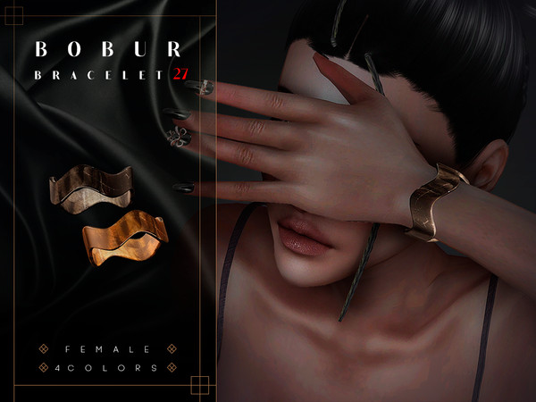 Sims 4 — Wavy plastic Bracelet by Bobur2 — Wavy plastic Bracelet for female 4 colors I hope you like it