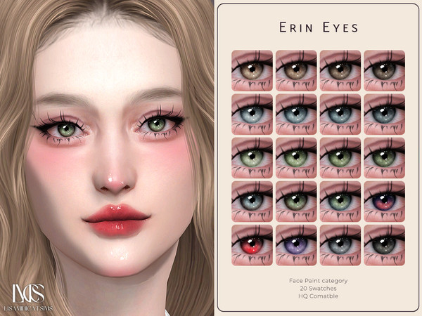 Sims 4 — Erin Eyes by VELYSEA — -Face Paint category -HQ comatble -20 swatches
