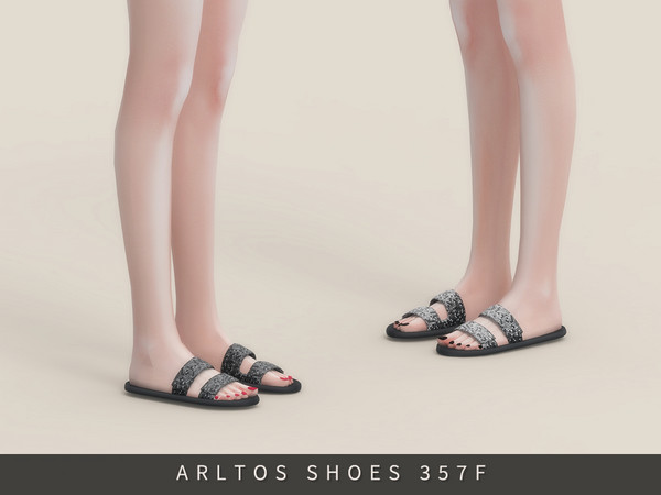 Sims 4 — Glitter slippers Female by Arltos — 5 colors.