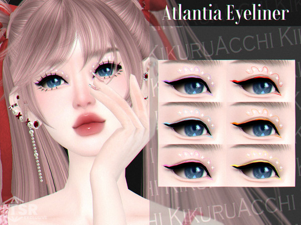 Sims 4 — Atlantia Eyeliner by Kikuruacchi — - It is suitable for Female and Male. ( Teen to Elder ) - 6 swatches - HQ
