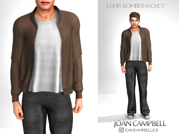 Sims 4 — LOUIS BOMBER JACKET by Joan_Campbell_Beauty_ — 8 swatches Custom thumbnail Original mesh