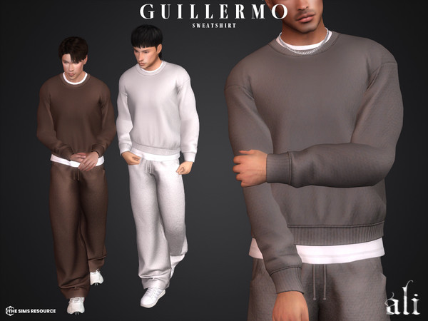 Sims 4 — GUILLERMO sweatshirt by ali1 — Sweatshirt over t-shirt