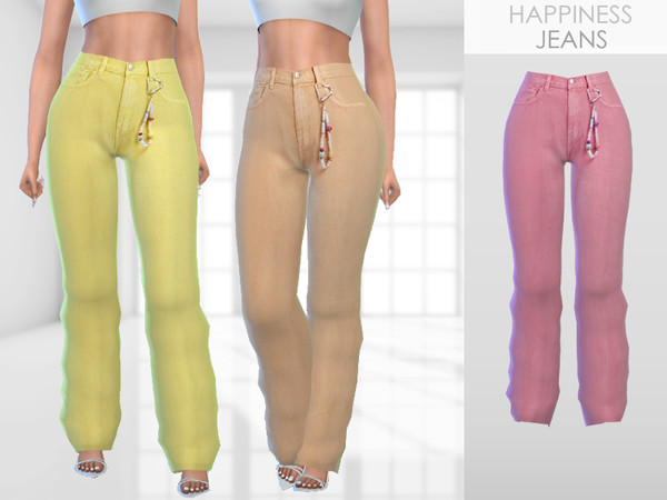 Sims 4 — Happiness Jeans by Puresim — Colorful jeans for summer time.