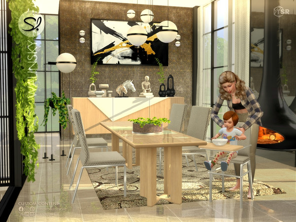 Sims 4 — Walinsky Toddler High Chair Baby by SIMcredible! — Call your sim friends for dinner and show off this elegant