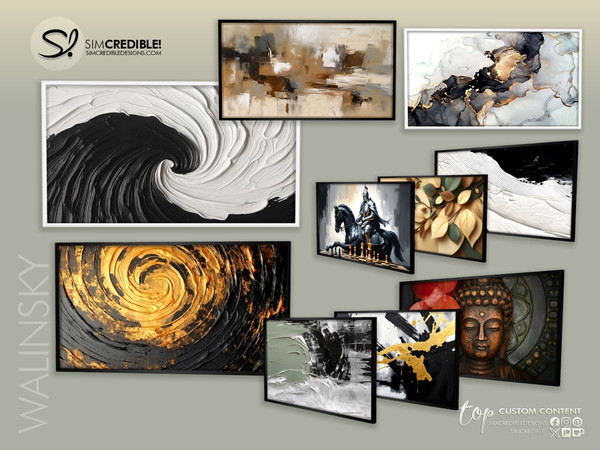 Sims 4 — Walinsky Painting by SIMcredible! — Call your sim friends for dinner and show off this elegant fashion new