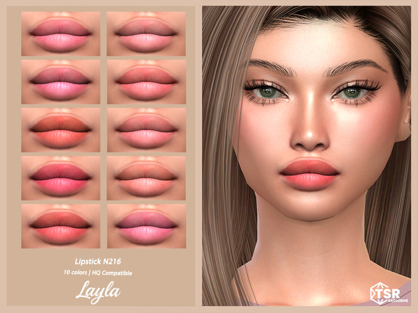 Sims 4 — Lipstick N216 by Layla — Previews were made using HQ Mod