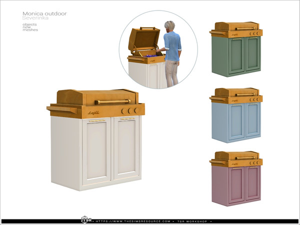 Sims 4 — Monica outdoor - grill by Severinka_ — A set of furniture and decor for decorating a kitchen or cooking area on