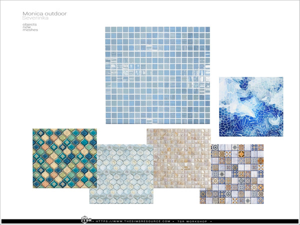 Sims 4 — Monica outdoor - kitchen backsplash by Severinka_ — A set of furniture and decor for decorating a kitchen or