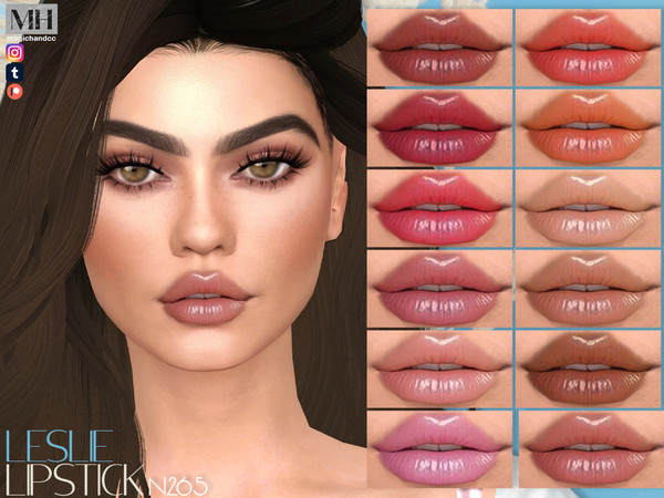 Sims 4 — Leslie Lipstick N265 by MagicHand — Ultra Gloss Lip Lacquer with teeth in 16 colors - HQ Compatible.