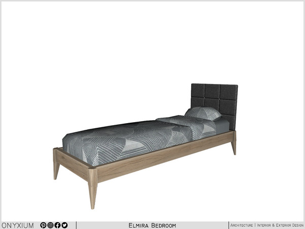 Sims 4 — Elmira Bed by Onyxium — Onyxium@TSR Design Workshop Bedroom Collection - Belong To The 2025 Year
