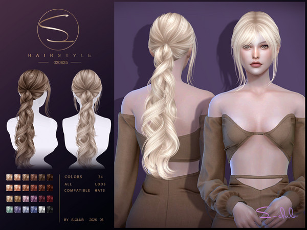 Sims 4 — S-Club_020625_Long Ponytail hairstyle by S-Club — Long Ponytail hairstyle hope you like, thank you.