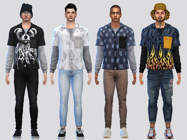 Sims 4 — Y2K Style Layer Shirt by McLayneSims — TSR EXCLUSIVE