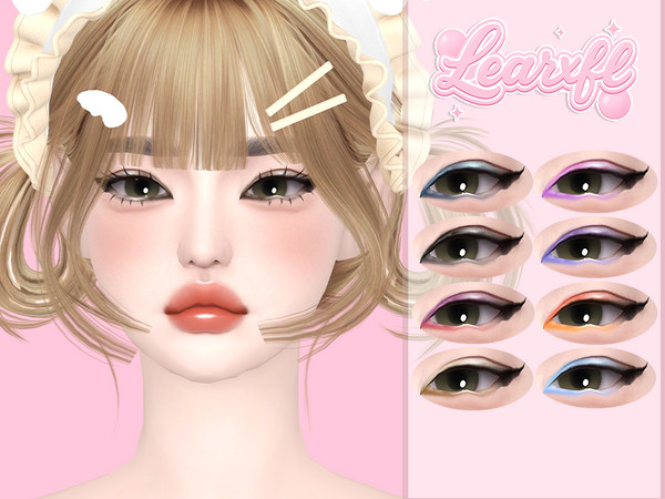 Sims 4 — [Learxfl] Dewitt Eyeliner by Learxfl — Eyeliner, 13 swatches , HQ and BGC . Standalone item with thumbnail.