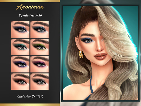 Sims 4 — Eyeshadow N36 by Anonimux_Simmer — - 8 Swatches