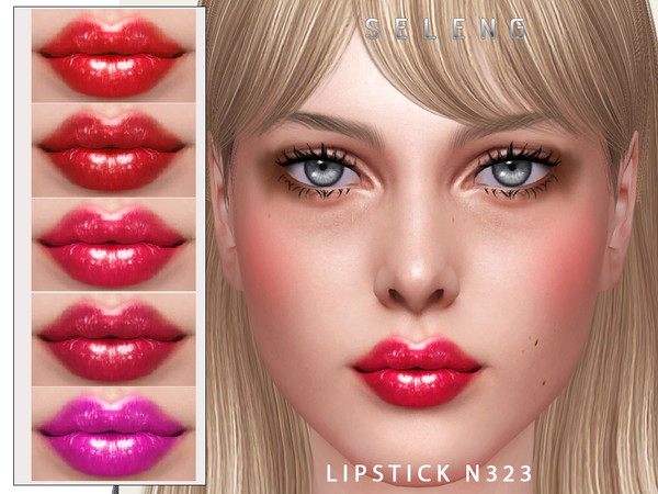 Sims 4 — Lipstick N323 by Seleng — The lipstick has 15 colours and HQ compatible. Allowed for teen, young adult, adult