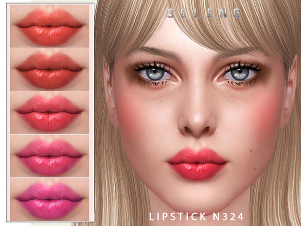 Sims 4 — Lipstick N324 by Seleng — The lipstick has 15 colours and HQ compatible. Allowed for teen, young adult, adult