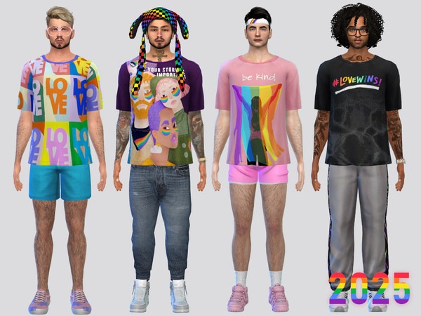 Sims 4 — PRIDE Theme Tees 2025 by McLayneSims — TSR EXCLUSIVE