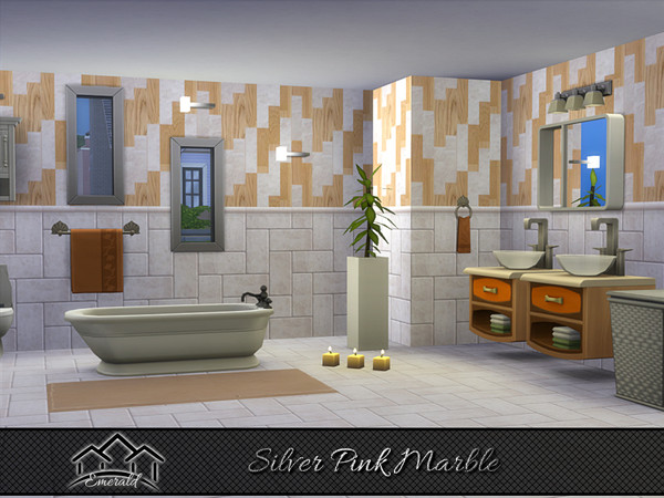 Sims 4 — Silver Pink Marble S1 by Emerald — Modern natural Silver Pink Marble with design styles that add a touch of