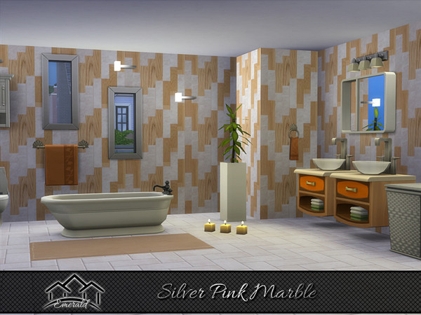 Sims 4 — Silver Pink Marble S2 by Emerald — Modern natural Silver Pink Marble with design styles that add a touch of