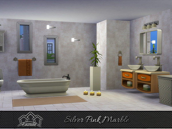Sims 4 — Silver Pink Marble S4 by Emerald — Modern natural Silver Pink Marble with design styles that add a touch of