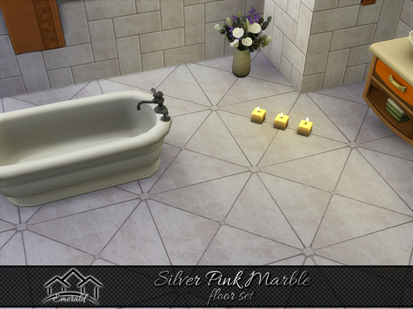 Sims 4 — Silver Pink Marble floor1 by Emerald — Modern natural Silver Pink Marble with design styles that add a touch of