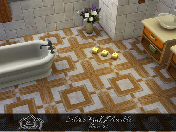 Sims 4 — Silver Pink Marble floor2 by Emerald — Modern natural Silver Pink Marble with design styles that add a touch of