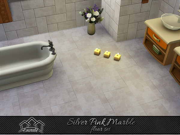 Sims 4 — Silver Pink Marble floor3 by Emerald — Modern natural Silver Pink Marble with design styles that add a touch of