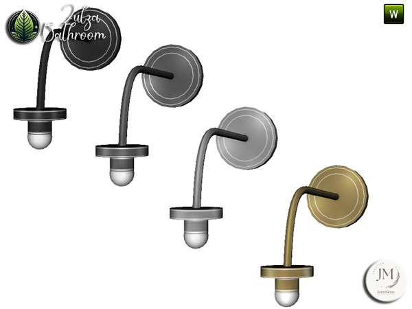Sims 4 — zulza bathroom wall light by jomsims — Natural wood bathroom set with modern bathtub,