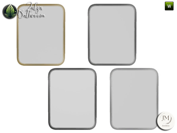Sims 4 — zulza bathroom wall mirror2 by jomsims — Natural wood bathroom set with modern bathtub,
