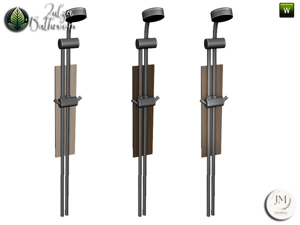 Sims 4 — zulza bathroom shower by jomsims — Natural wood bathroom set with modern bathtub,