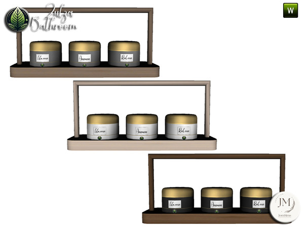 Sims 4 — zulza bathroom deco products4 by jomsims — Natural wood bathroom set with modern bathtub,