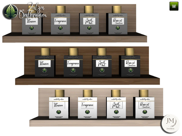 Sims 4 — zulza bathroom deco products6 by jomsims — Natural wood bathroom set with modern bathtub,