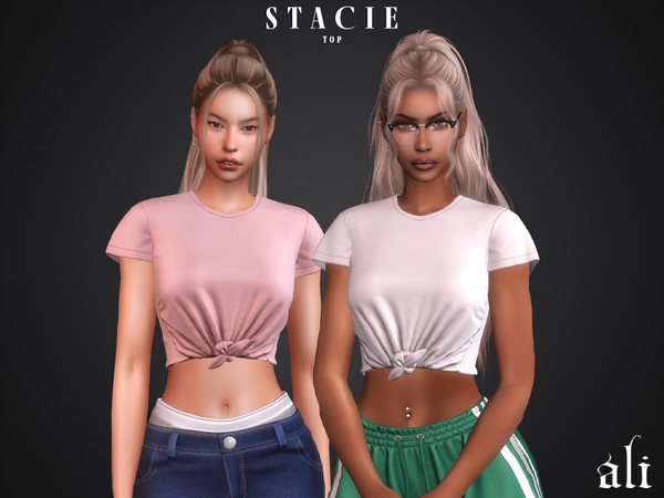 Sims 4 — STACIE top by ali1 — Front knot crop top