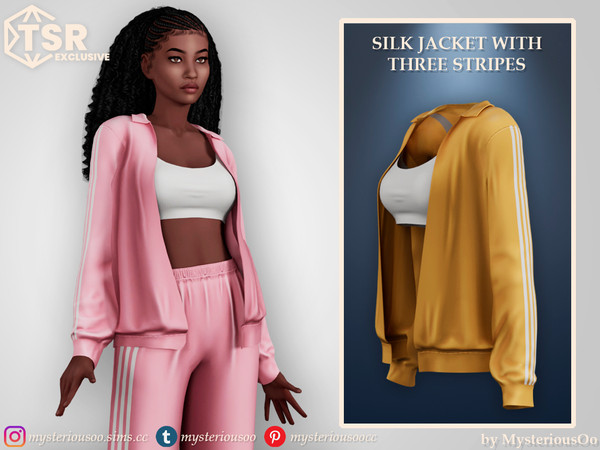 Sims 4 — Silk jacket with three stripes by MysteriousOo — Silk jacket with three stripes in 6 colors