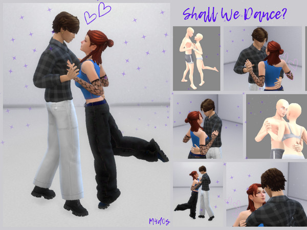Sims 4 — [M4dos] Shall We Dance? Posepack by M4d0s — Dance - style single couple pose for 2 sims (Male and Female)