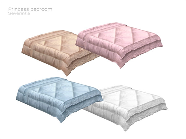 Sims 4 — [Princess Bedroom] - double bed blanket by Severinka_ — Blanket with lapel for double bed From the set 'Princess